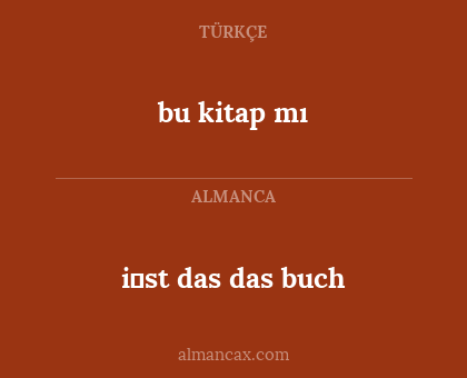 bu kitap mı - i̇st das das buch