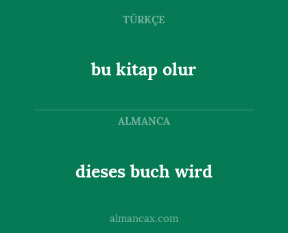 dieses buch wird - bu kitap olur