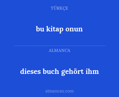 dieses buch gehört ihm - bu kitap onun