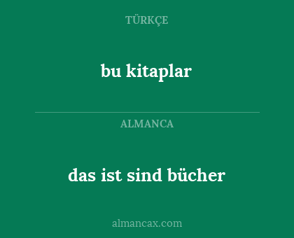 bu kitaplar - das ist sind bücher