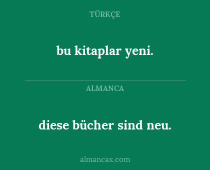 bu kitaplar yeni. - diese bücher sind neu.