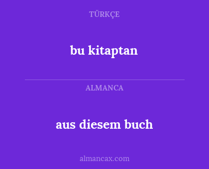 bu kitaptan - aus diesem buch