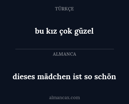 dieses mädchen ist so schön - bu kız çok güzel