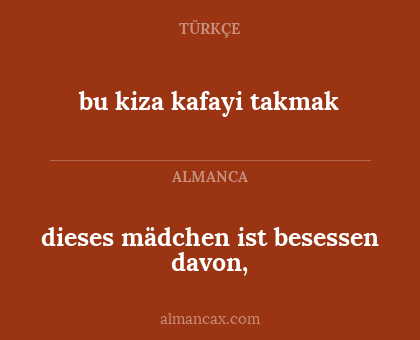 dieses mädchen ist besessen davon, - bu kiza kafayi takmak
