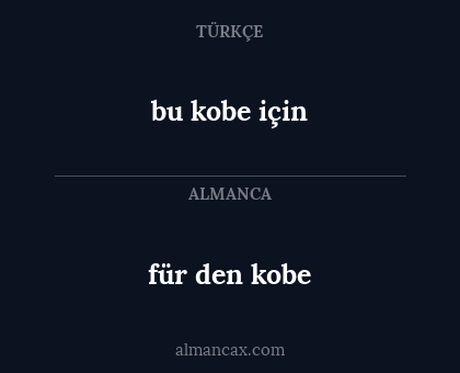 bu kobe için - für den kobe