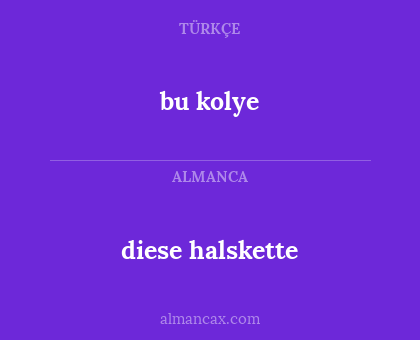 diese halskette - bu kolye