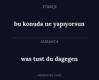 was tust du dagegen - bu konuda ne yapıyorsun
