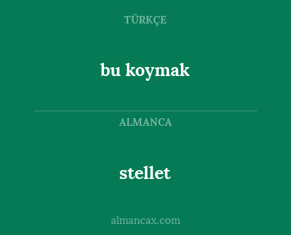 stellet - bu koymak