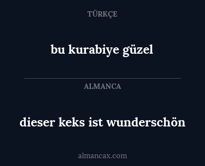 dieser keks ist wunderschön - bu kurabiye güzel
