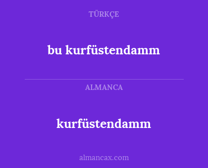 kurfüstendamm - bu kurfüstendamm