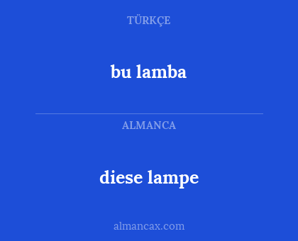 bu lamba - diese lampe
