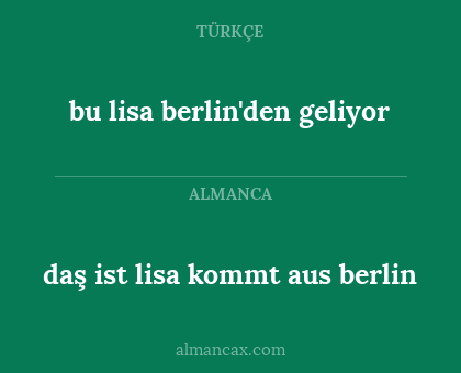 bu lisa berlin'den geliyor - daş ist lisa kommt aus berlin