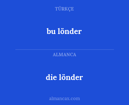 bu lönder - die lönder