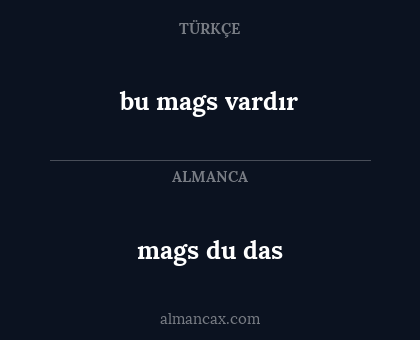 bu mags vardır - mags du das