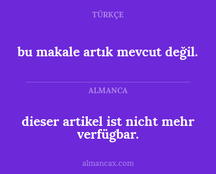 dieser artikel ist nicht mehr verfügbar. - bu makale artık mevcut değil.