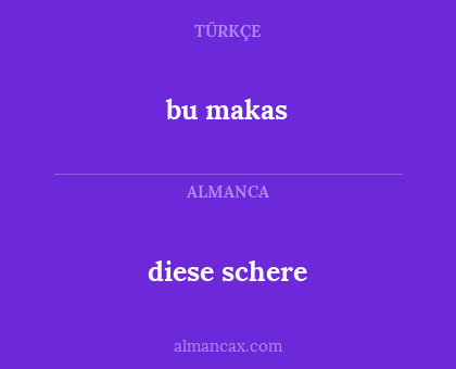 bu makas - diese schere