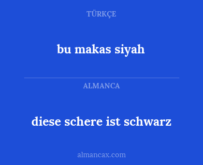diese schere ist schwarz - bu makas siyah