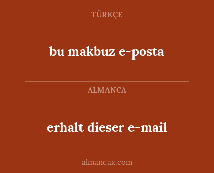bu makbuz e-posta - erhalt dieser e-mail