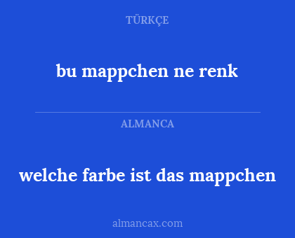 bu mappchen ne renk - welche farbe ist das mappchen