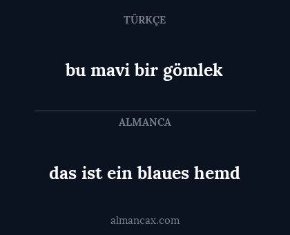 das ist ein blaues hemd - bu mavi bir gömlek