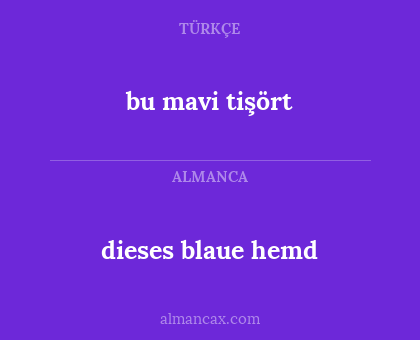 bu mavi tişört - dieses blaue hemd