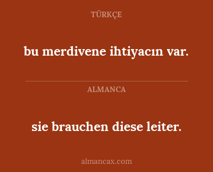 bu merdivene ihtiyacın var. - sie brauchen diese leiter.