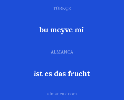 bu meyve mi - ist es das frucht