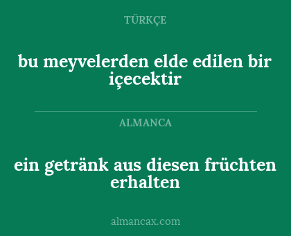 ein getränk aus diesen früchten erhalten - bu meyvelerden elde edilen bir içecektir