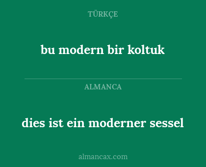 dies ist ein moderner sessel - bu modern bir koltuk