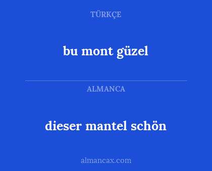 dieser mantel schön - bu mont güzel