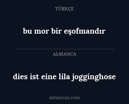 dies ist eine lila jogginghose - bu mor bir eşofmandır