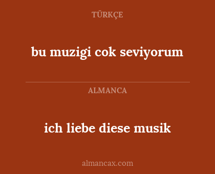 bu muzigi cok seviyorum - ich liebe diese musik