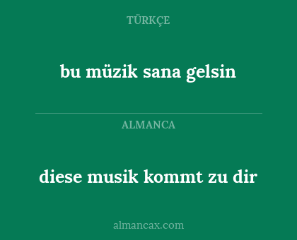 bu müzik sana gelsin - diese musik kommt zu dir