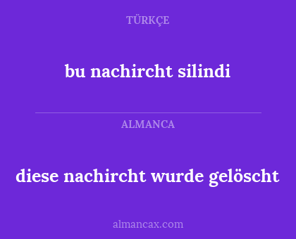bu nachircht silindi - diese nachircht wurde gelöscht