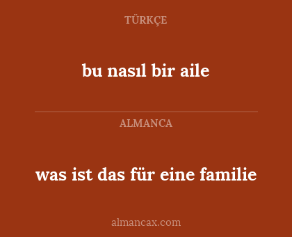 bu nasıl bir aile - was ist das für eine familie