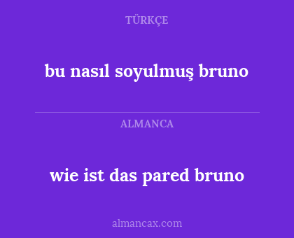 bu nasıl soyulmuş bruno - wie ist das pared bruno