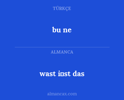 wast i̇st das - bu ne