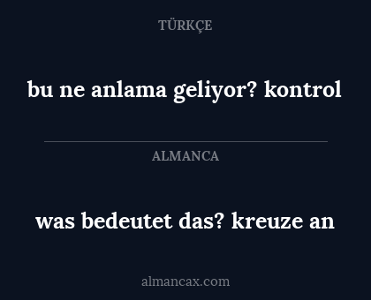 was bedeutet das? kreuze an - bu ne anlama geliyor? kontrol