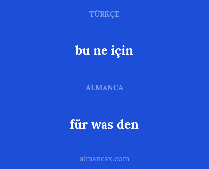 bu ne için - für was den