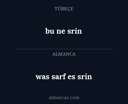 was sarf es srin - bu ne srin