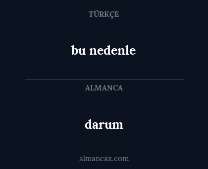 darum - bu nedenle