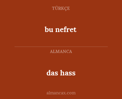 das hass - bu nefret