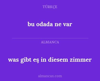was gibt eş in diesem zimmer - bu odada ne var