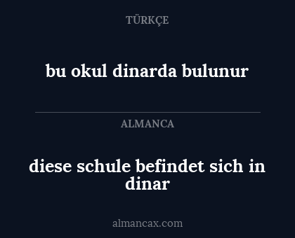 bu okul dinarda bulunur - diese schule befindet sich in dinar