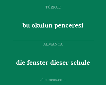 die fenster dieser schule - bu okulun penceresi