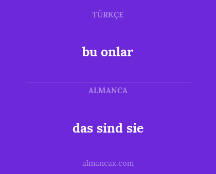 bu onlar - das sind sie