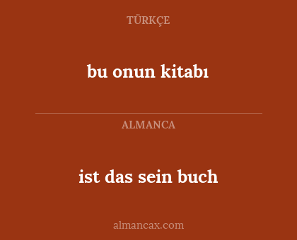bu onun kitabı - ist das sein buch