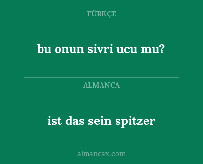 bu onun sivri ucu mu? - ist das sein spitzer