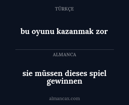 bu oyunu kazanmak zor - sie müssen dieses spiel gewinnen