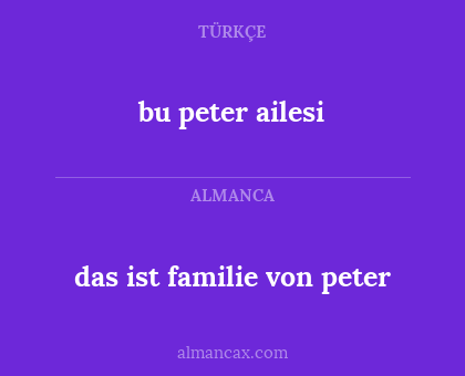 bu peter ailesi - das ist familie von peter